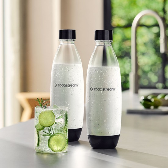 2 db "Fuse" szénsavas palack készlet, műanyag, 1L, fekete - SodaStream