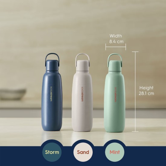 "Fizz&Go Cool" termosz, rozsdamentes acél, 0,9L, homokszínű - SodaStream