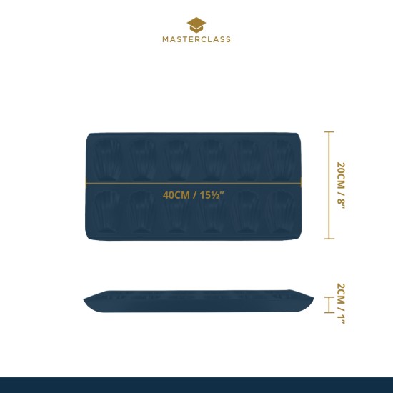 Kitchen Craft madeleine sütőtepsi 40x20 cm, acél, "MasterClass"