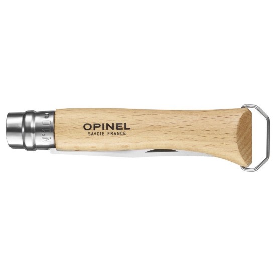 10-es számú zsebkés dugóhúzóval és tokkal, rozsdamentes acél, 10 cm - Opinel