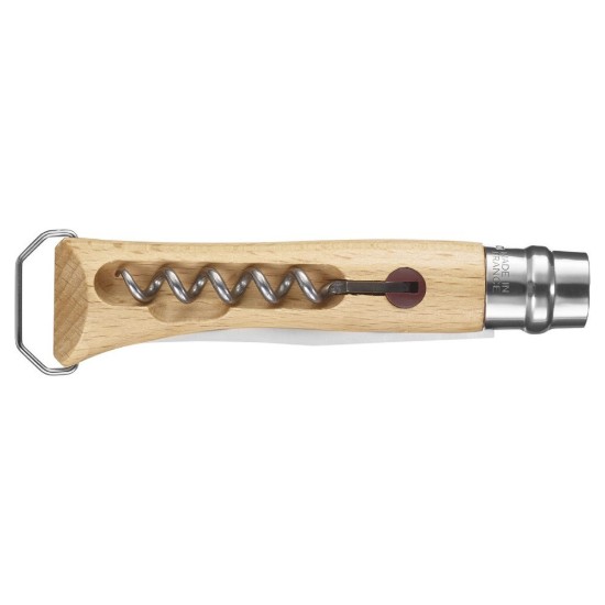10-es számú zsebkés dugóhúzóval és tokkal, rozsdamentes acél, 10 cm - Opinel