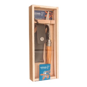 10-es számú zsebkés, tokban, rozsdamentes acél, 10 cm, "Effilé", Olive - Opinel