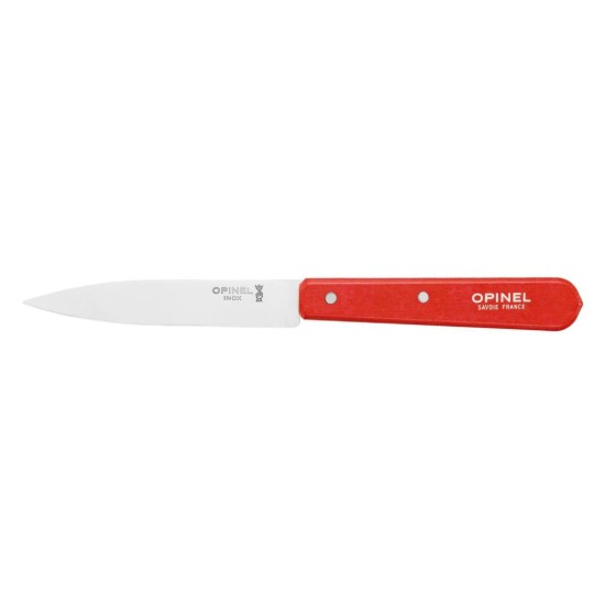 Hámozó kés N°112, rozsdamentes acél, 10 cm, "Les Essentiels", piros - Opinel