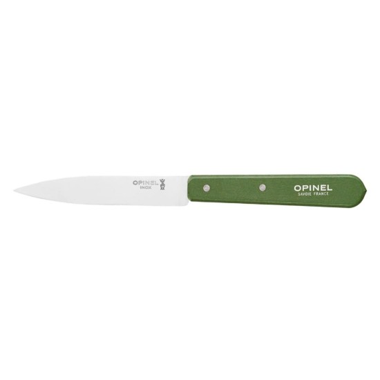 Hámozó kés N°112, rozsdamentes acél, 10 cm, "Les Essentiels", Zöld - Opinel