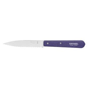 Fogazott pengéjű kés N°113, rozsdamentes acél, 10 cm, "Les Essentiels", lila - Opinel