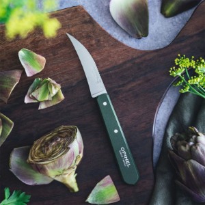 Hámozó kés N°114, rozsdamentes acél, 7 cm, "Les Essentiels", Zöld - Opinel