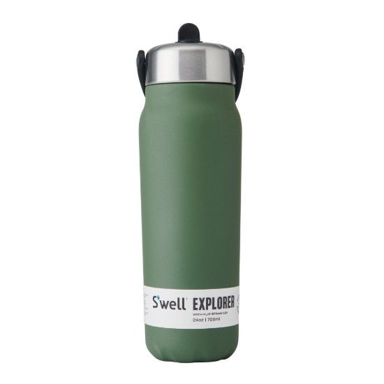 Termosz italos flakon, rozsdamentes acél, 700 ml, "Explorer Flip Straw", Jasper - S'well