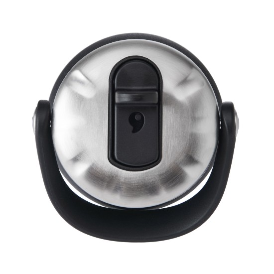 Szigetelt vizes palack beépített szalmával, rozsdamentes acél, 700 ml, "Explorer Flip Straw", Onyx - S'well