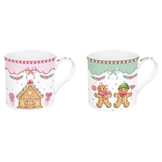 2 darabos porcelán bögre készlet, 300ml, "Sweet Christmas" - Nuova R2S