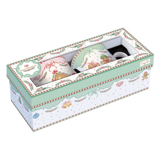 2 darabos porcelán bögre készlet, 300ml, "Sweet Christmas" - Nuova R2S