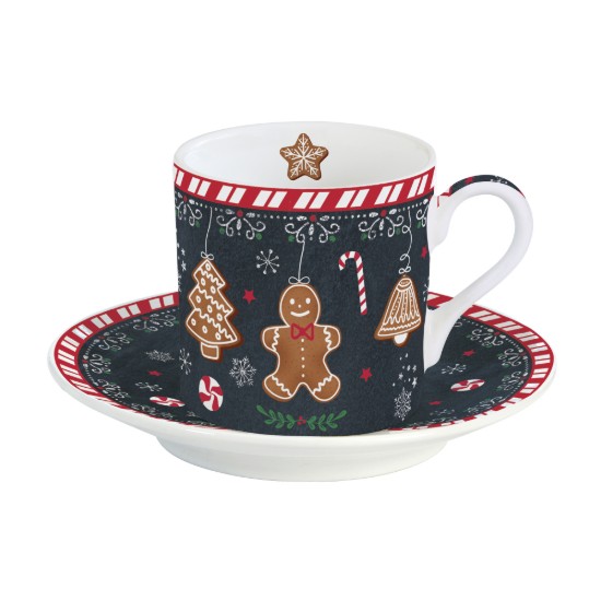 2 csésze készlet csészealjjal, 100 ml, porcelán, "Gingerbread" - Nuova R2S