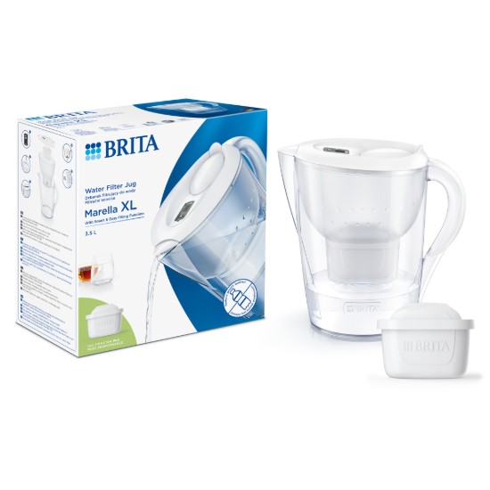 BRITA - Marella vízszűrő kancsó  + 1db PP Maxtra Pro szűrő patron, 3,5 L (fehér)