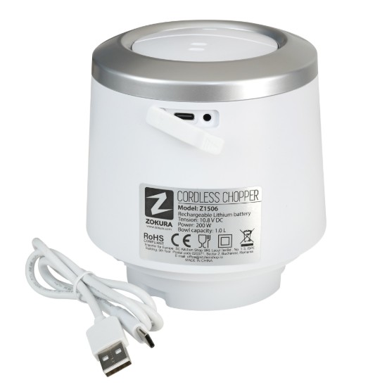 Vezeték nélküli aprító, 1 L, 200W - Zokura