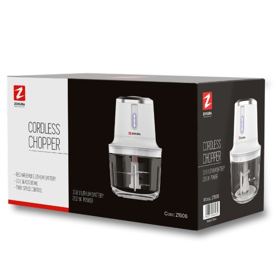 Vezeték nélküli aprító, 1 L, 200W - Zokura