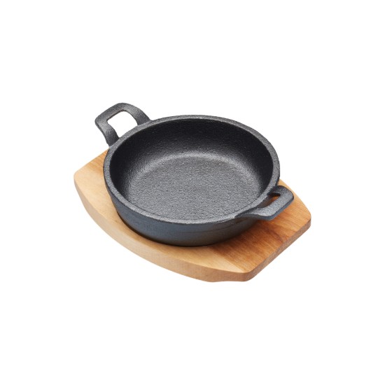 Artesa - Mini öntöttvas lábas fa alátéttel, 12 cm