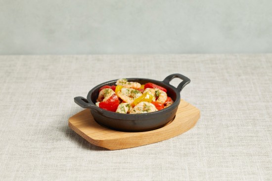 Artesa - Mini öntöttvas lábas fa alátéttel, 12 cm