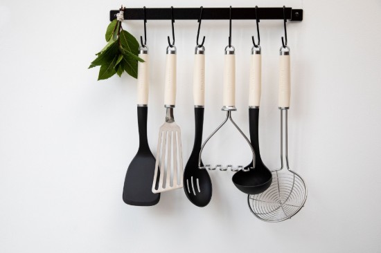 Pókháló alakú szűrő, rozsdamentes acél, 35,5 cm, "Almond Cream" szín - KitchenAid márka