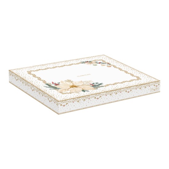 Üvegtányér, 27 cm, "White Elegance" - Nuova R2S