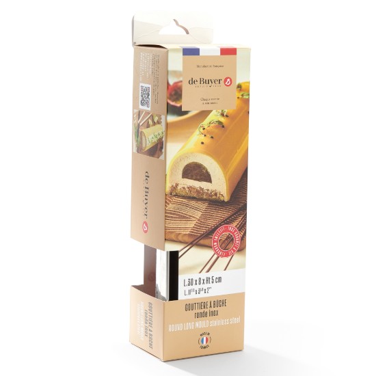 Félkör alakú "Yule" forma, rozsdamentes acél, 30 x 6,5 cm - de Buyer