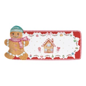 Tálalótál, porcelán, 36 x 16 cm, "Sweet Christmas" - Nuova R2S