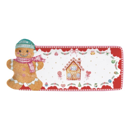 Tálalótál, porcelán, 36 x 16 cm, "Sweet Christmas" - Nuova R2S