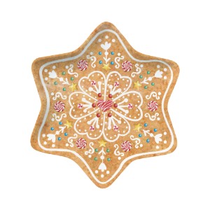 Csillag alakú tál, porcelán, 22,5 x 22,5 cm, "Sweet Christmas" - Nuova R2S