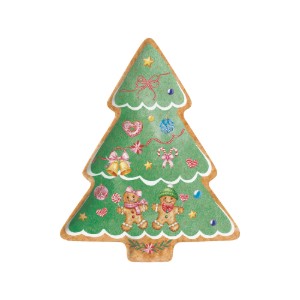 Porcelán karácsonyfa alakú tál, 25,5 x 20,5 cm, "Sweet Christmas" - Nuova R2S