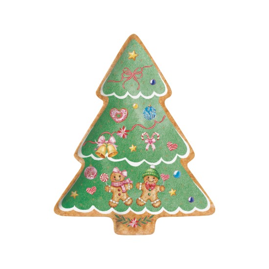 Porcelán karácsonyfa alakú tál, 25,5 x 20,5 cm, "Sweet Christmas" - Nuova R2S