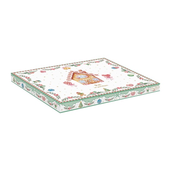 Porcelán karácsonyfa alakú tál, 25,5 x 20,5 cm, "Sweet Christmas" - Nuova R2S