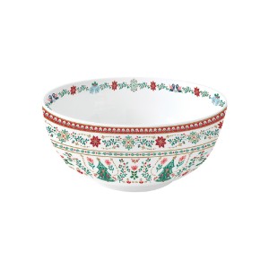 Tál, porcelán, 23 cm, "Christmas Folk" - Nuova R2S