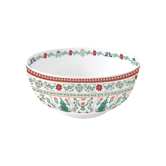 Tál, porcelán, 23 cm, "Christmas Folk" - Nuova R2S