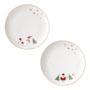 2 db-os tányérkészlet, dombornyomott mintával, 16 cm, "Let it Snow" - Nuova R2S