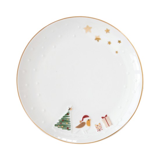 2 db-os tányérkészlet, dombornyomott mintával, 16 cm, "Let it Snow" - Nuova R2S