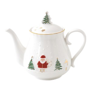 Porcelán teáskanna, dombornyomott mintával, 850ml, "Let it Snow" - Nuova R2S