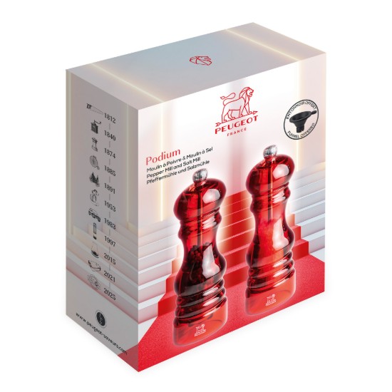 2 darabos só- és borsőrlő készlet, 18 cm, "Podium" - Peugeot