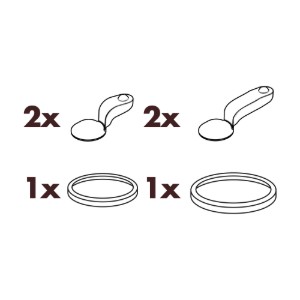 Palackzár tartozékkészlet, 6 darabos, szilikon, átlátszó - Ion8