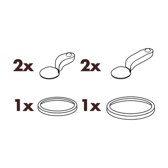 Palackzár tartozékkészlet, 6 darabos, szilikon, átlátszó - Ion8