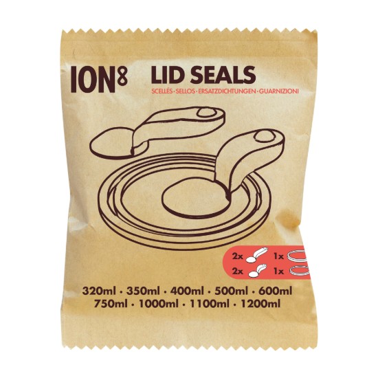 Palackzár tartozékkészlet, 6 darabos, szilikon, átlátszó - Ion8