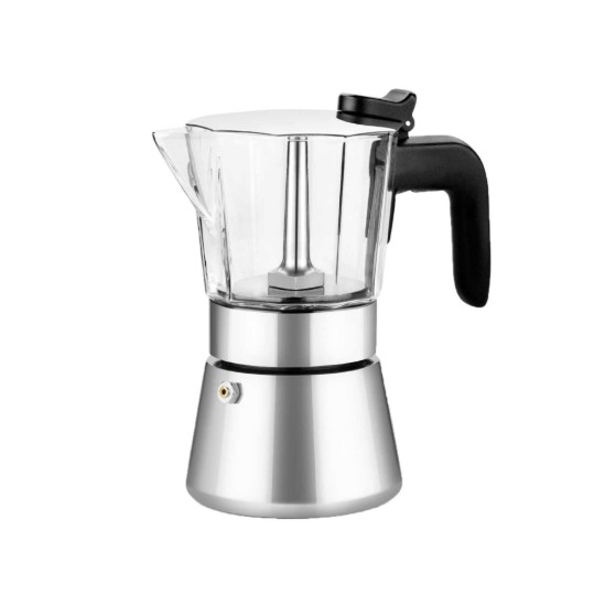 Rozsdamentes acél/üveg kávéfőző, 170 ml, "Ízkristály" - BRA