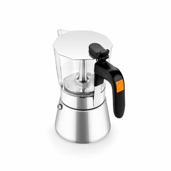 Rozsdamentes acél/üveg kávéfőző, 170 ml, "Ízkristály" - BRA