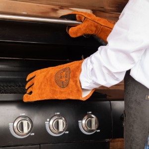 "BBQ" kesztyűkészlet, bőr, barna - Tiseco