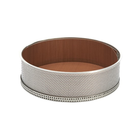 Perforált tortaforma, sütőpapírral, 24 cm, rozsdamentes acél - de Buyer