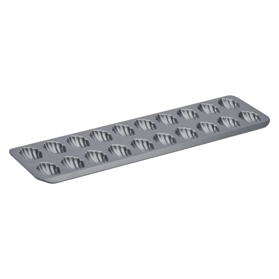 20 rekeszes mini madeleine sütőforma, 40 x 12 cm, acél - de Buyer