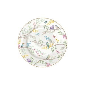 Tányér, porcelán, 19 cm, "Birds Melody" - Nuova R2S