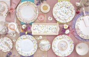 2 kávéscsésze csészealjjal, porcelán, 80 ml, "Birds Melody" - Nuova R2S
