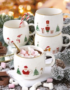 Bögre, porcelán, 400 ml, "Let it Snow" - Easy Life