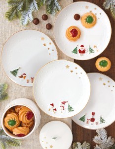 2 db-os tányérkészlet, dombornyomott mintával, 16 cm, "Let it Snow" - Nuova R2S