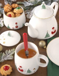 Porcelán teáskanna, dombornyomott mintával, 850ml, "Let it Snow" - Nuova R2S