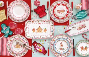 Porcelán bögre, 350ml, tetővel és filterrel, "Sweet Christmas" - Nuova R2S
