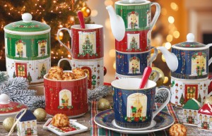 Előétel tálalókészlet, 4 darabos, bambusz állvánnyal, "Festive Avenue" - Nuova R2S